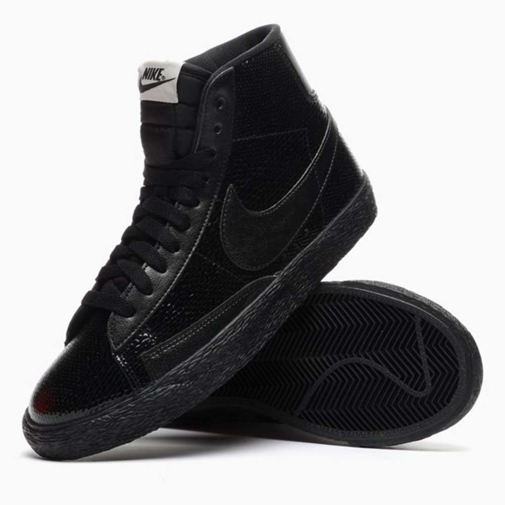 Nike high top, patent leather with snake print look